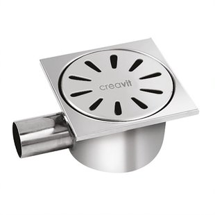 Doucheput BWS RVS 150x150mm Zijuitlaat