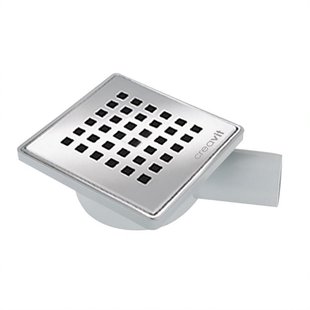 Doucheput BWS PVC met RVS rooster 150x150mm Zijuitlaat