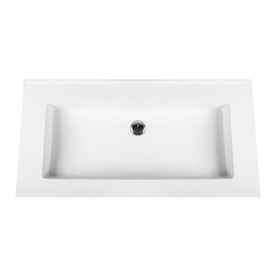 Wastafel BWS Veroni 45.5x57 cm Zonder Kraangat Solid Surface Wit