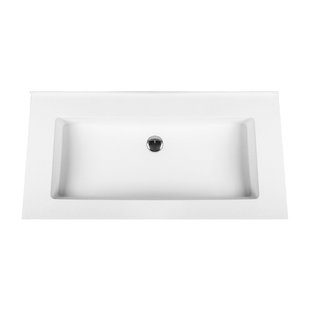 Wastafel BWS Veroni 45.5x99 cm Zonder Kraangat Solid Surface Wit