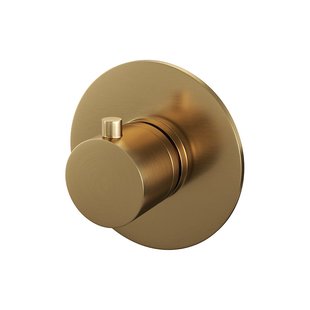 Inbouwthermostaat Brauer Gold Edition met Ronde knop en Rozet Geborsteld Goud