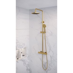 Regendoucheset Opbouw Brauer Gold Edition 20 cm Thermostatisch met Handdouche 3-Standen Geborsteld Goud