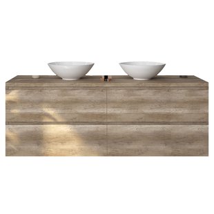 Badkamermeubelset Gliss Zeus 180 cm Oud Grijs Eiken Met Waskom