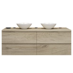 Badkamermeubelset Gliss Zeus 180 cm Licht Grijs Eiken Met Waskom