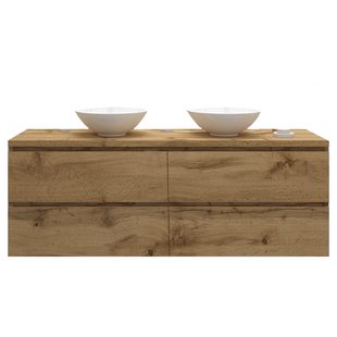 Badkamermeubelset Gliss Zeus 180 cm Rustiek Eiken Met Waskom