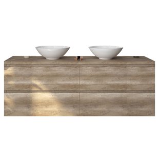 Badkamermeubelset Gliss Zeus 200 cm Oud Grijs Eiken Met Waskom