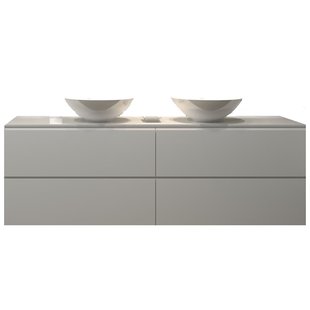 Badkamermeubelset Gliss Zeus 200 cm Hoogglans Wit Met Waskom