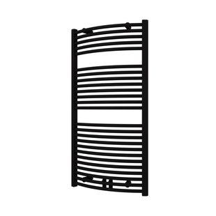 Handdoekradiator Palimi Gebogen 1175 x 600 mm Mat Zwart