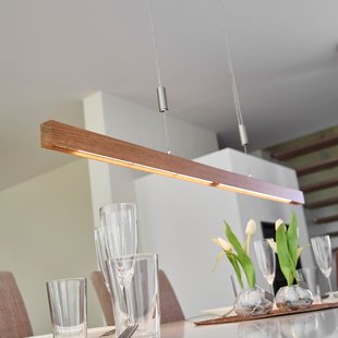 Quitani LED hanglamp Nora, eiken natuur, lengte 118 cm
