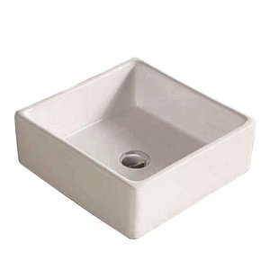 Waskom Sanilux Quatro Keramiek 38x38x13cm Vierkant wit (exclusief waste)