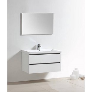 Badkamermeubelset Sanilux Trendline 100x47x50 cm 2 Kraangaten Hoogglans Wit