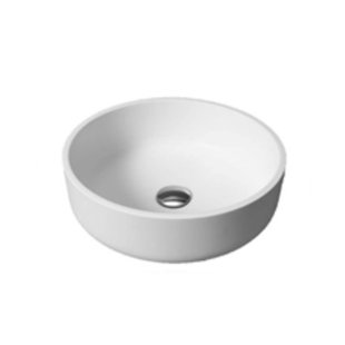 Waskom BWS 13x40x40 cm Hoog Rond Solid Surface Wit