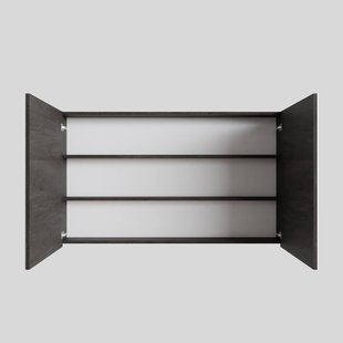 Spiegelkast BWS Cube 120x70x16 cm 2 Deuren Donkerbruin