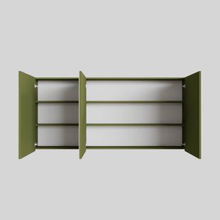 Spiegelkast BWS Cube 150x70x16 cm 3 Deuren Groen