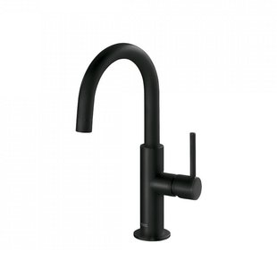Wastafelmengkraan Tres Study Exclusive 27,5 cm met Hendel Uitloop Gebogen Rond Mat Zwart