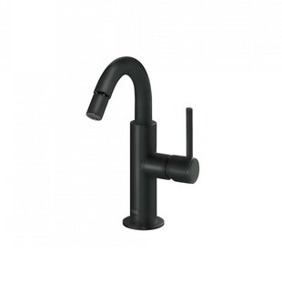 Bidetmengkraan Tres Study Exclusive met Hendel Gebogen Uitloop Rond Mat Zwart