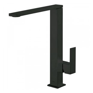 Wastafelmengkraan Tres Cuadro Exclusive 1-Hendel Hoog Uitloop Recht 28 cm Vierkant Mat Zwart