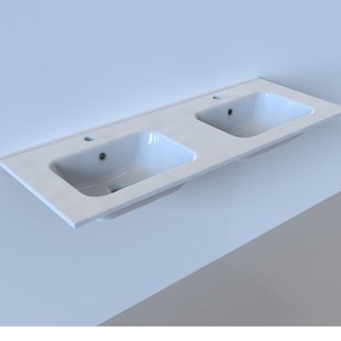 Wastafel BWS Pakaru 91x46,5x17 Glans Wit (1 kraangat)