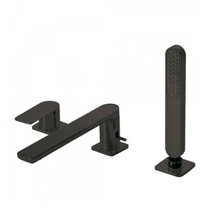 Badrandkraan Tres Loft Colors 1-Hendel Rechte Uitloop 22 cm met Omstel en Handdouche Mat Wit