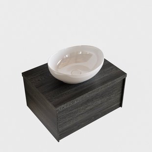 Badkamermeubel BWS Madrid Antraciet 60 cm met Topblad en Keramische Waskom (1 kraangat)