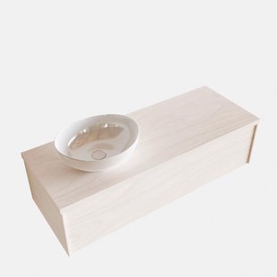 Badkamermeubel BWS Madrid Wit 120 cm met Topblad en Keramische Waskom Links (1 kraangat)