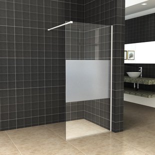 BWS Inloopdouche Pro Line Middenband 90x200 Mat Wit Profiel en Stabilisatiestang