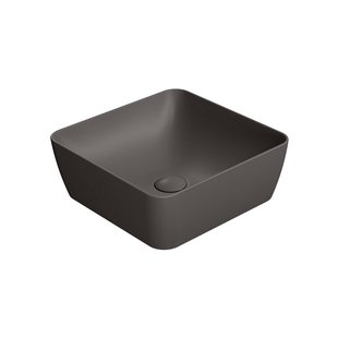 Waskom Sapho Sand Vierkant 38x14 cm Keramiek Mat Donkerbruin