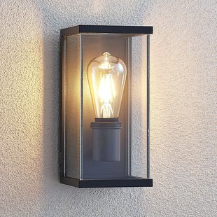 Lindby Buitenwandlamp Sasanne, hoekig, glas