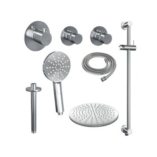 Thermostatisch Inbouwdoucheset Brauer Chrome 30cm Hoofddouche Plafondarm 3 Standen Handdouche op Glijstang Chroom