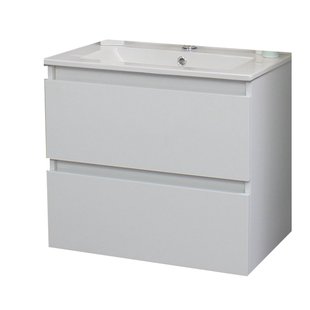 Badkamermeubel BWS Pepper Wastafel Porselein Met Kraangat 60x55x46 cm Wit