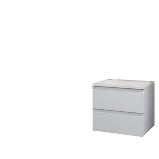 Badkamermeubel BWS Pepper Acryl Wastafel Zonder Kraangat Inclusief Spiegel 60x55x46 cm Wit