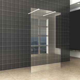 BWS Vrijstaande Inloopdouche Pro Line Helder Glas met Twee Stabilisatiestangen Mat Wit (13 varianten)