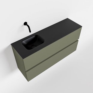 MONDIAZ ADA 100cm toiletmeubel army. LEX wastafel urban links zonder kraangat