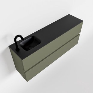 MONDIAZ ADA 120cm toiletmeubel army. LEX wastafel urban links 1 kraangat