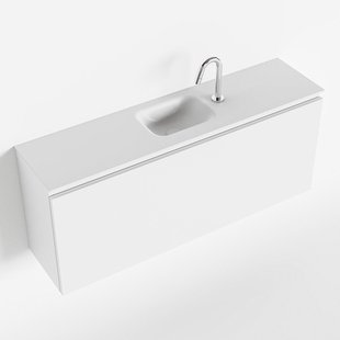 MONDIAZ OLAN 120cm toiletmeubel talc. LEX wastafel talc midden 1 kraangat