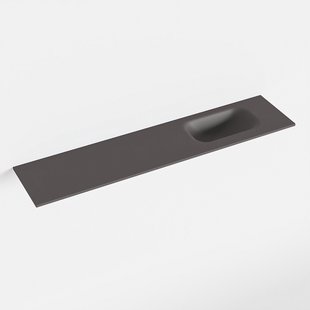 MONDIAZ EDEN Dark_grey solid surface inleg wastafel voor toiletmeubel 100cm. Positie wasbak rechts