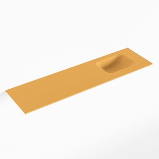 MONDIAZ LEX Ocher solid surface inleg wastafel voor toiletmeubel 110cm. Positie wasbak rechts