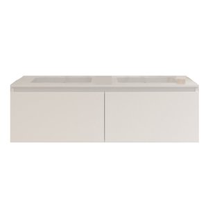 Badkamermeubelset Gliss Eros 120 cm Met Wastafel Met 2 Lades Mat Wit