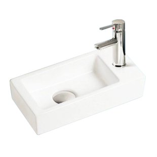 Fonteinset Sanilux Qubic Mini Keramiek 36x18x9cm met 1/2 Yara kraan Chroom (Kraangat Rechts)