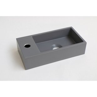 OUTLET INK Versus Fontein Quartz Met Kraangat Links Grijs 36x18x9cm