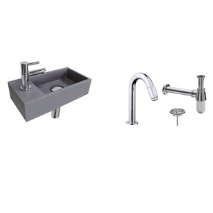 FonteinPack Ink Versus Links Grijs Chroom (Keuze uit 20 kranen)