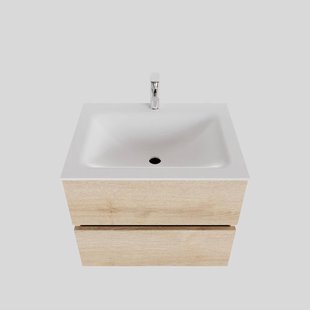 Badkamermeubel Solid Surface BWS Oslo 60x46 cm Wood Washed Oak (1 kraangat)