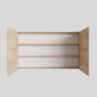 Spiegelkast BWS Cube 120x70x16 cm 2 Deuren Washed Oak