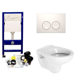 Geberit UP100 Toiletset set02 B&W Compact 47.5 cm met Delta drukplaat