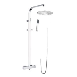 Opbouw Regendoucheset Lacus Linosa 101x45 cm Verchroomd Messing met Ronde Hoofddouche