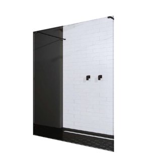 BWS Vrijstaande Inloopdouche Pro Line Helder Glas met Twee Stabilisatiestangen Mat Zwart (13 varianten)