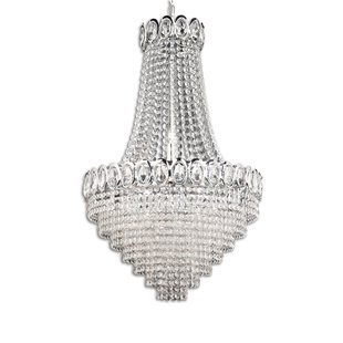 Searchlight kroonluchter Limoges met glasparel-behanging