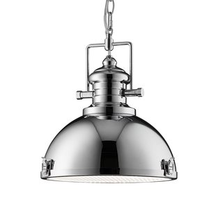 Searchlight Hanglamp metaal, industrieel ontwerp, chroomkleurig