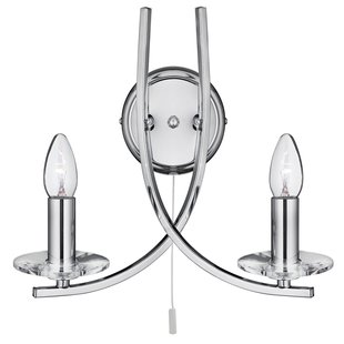 Searchlight Chroomkleurige wandlamp Ascona, 2 lichtbr.