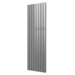 Designradiator Plieger Cavallino Retto Dubbel 1716 Watt Middenaansluiting 200x60,2 cm Zilver Metallic